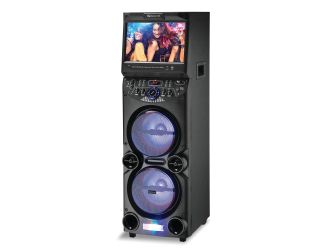 2 x 10" Pro DJ Bluetooth Karaoke Speaker w/ 14" Touchscreen Tablet