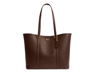 Refined Pebble Leather Legacy Tote - Maple/Brass