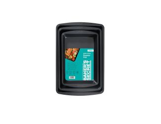 3pc Essential Line Nonstick Roaster Pan Set Dark Gray