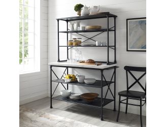 Madeleine 2Pc Kitchen Island & Hutch Set