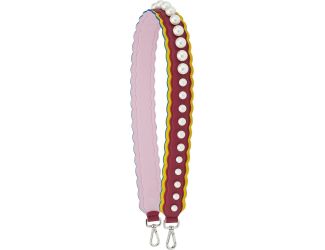 Fendi Strap You Pearl Embellished Black Cherry Lemon Shoulder Strap