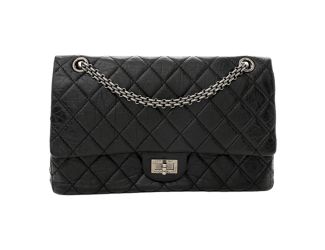 Chanel 2.55 Reissue 225 Flap Bag Black Aged Calfskin with Chain