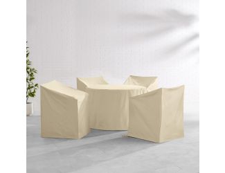 5Pc Round Outdoor Dining Furniture Cover Set
