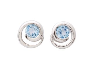Swirl Blue Topaz Earrings