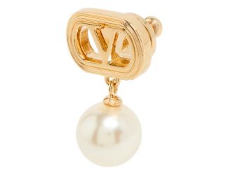 Valentino Garavani Ovalette Gold Pearl Drop Earrings