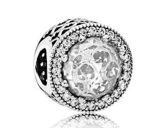 Sparkling Clear Radiant Hearts Charm