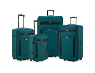 Elite 4-Piece Softside Lightweight Rolling Luggage Set, Teal