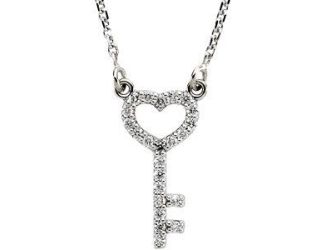 14K White 1/10 CTW Diamond Necklace