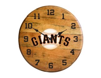 San Francisco Giants Oak Barrel Clock