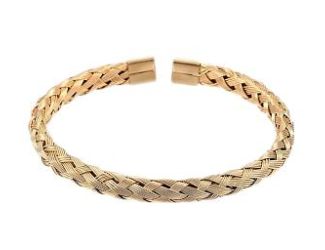 Braided Mesh Gold Cuff Bracelet