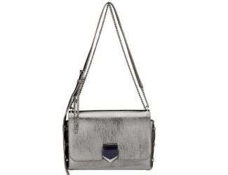 Jimmy Choo Metallic Silver Lockett Crossbody Shoulder Bag
