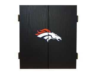 Denver Broncos Fan's Choice Dartboard Cabinet Set