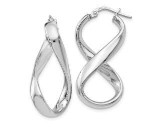 Sterling Silver Polished Twisted Hoop Earrings