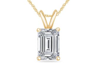 Emerald Shaped Pendant w/Chain Size 3.00ct