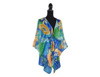 Papaya Tropical Fruit Drawstring Kimono
