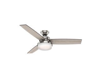 Contemporary Sentinel 52" Ceiling Fan Brushed Nickel Finish