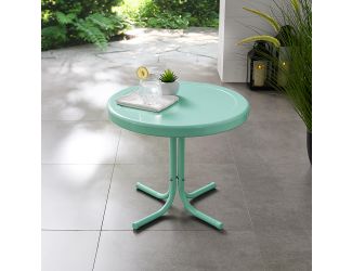 Retro Metal Side Table In Aqua