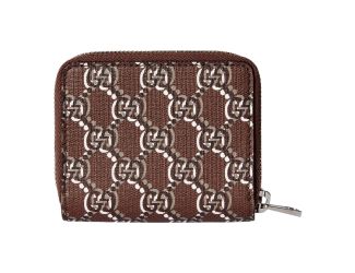 Gucci GG Shadow Brown Zip Around Small Card Wallet