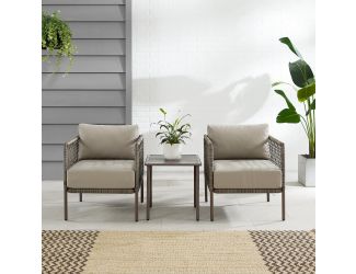 Cali Bay 3Pc Outdoor Wicker And Metal Chair Set