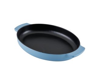 2.5qt Enamel Cast Iron Oval Au Grautin Blue Velvet