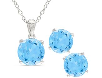 Blue Topaz Earring & Necklace Set