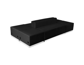 6 PC Black LeatherSoft Modular Reception Configuration w/Taut Back &Seat
