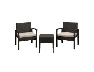 Bern Balcony Chat Set Mocha Wicker