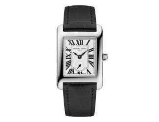 Ladies' Classic CARREE Leather Strap watch, Silver-Tone dial