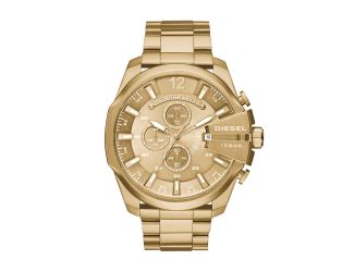 Mens Mega Chief Gold-Tone Stainless Steel Watch Gold Dial