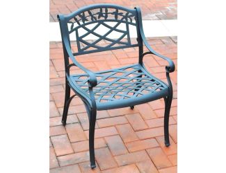 Sedona Cast Aluminum Arm Chair in Charcoal Black (Set of 2)