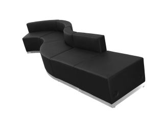 5 PC Black LeatherSoft Modular Reception Configuration w/Taut Back &Seat
