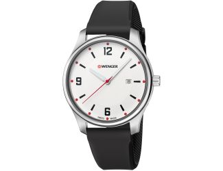 City Active Small, White dial and black silicone strap