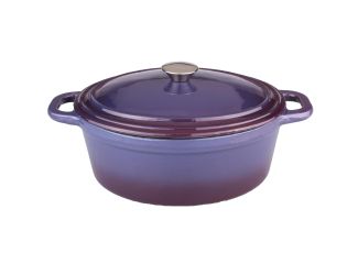 Neo Cast Iron Oval Covered Casserole 8qt Purple