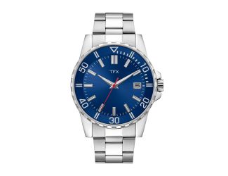 TFX Mens Silver-Tone Stainless Steel Watch Blue