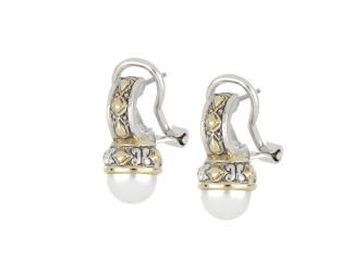 Ocean Images Omega Clip 10mm Pearl Earrings 7/8"L x 1/2"W