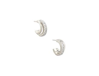 Livy Huggie Earrings Rhodium