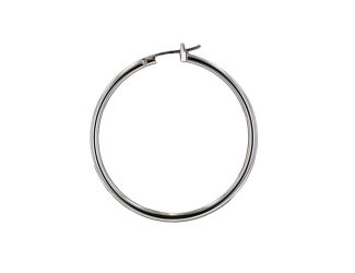 Large Hoop Earrings 1 1/2" In Diameter, Rhodium. Light Weight.  Made in America