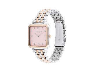 Ladies Cass Square 2-Tone Stainless Steel Watch Pink Dial
