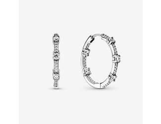 Sparkling Pav Bars Hoop Earrings