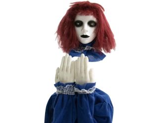 Animatronic Pop-up Haunted Doll with Lights and Sound, Indoor or Covered Outdoor Halloween Decoratio