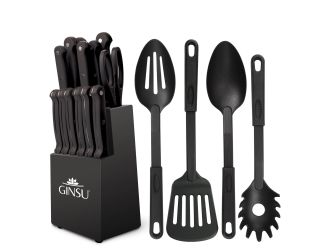 Kiso 18-Piece Knife Block Set plus Tools - Black