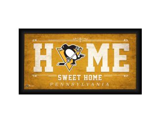 10" x 20" Home Sweet Home Framed Collage - Pittsburgh Penguins