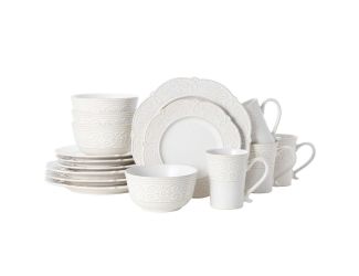 Abby White 16pc Stoneware Dinnerware Set