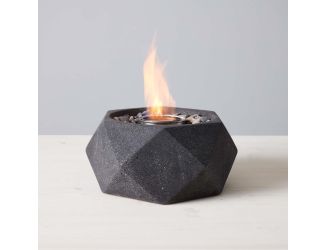 TerraFlame Geo Fire Bowl - Stonecast Graphite