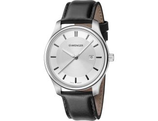 City Classic Small, White dial and Black Leather Strap