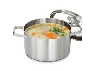 Leo Graphite 8" Recycled SS Cov Saucepan, 3.6Qt