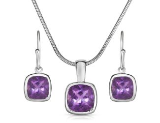 Amethyst Earring & Necklace Set