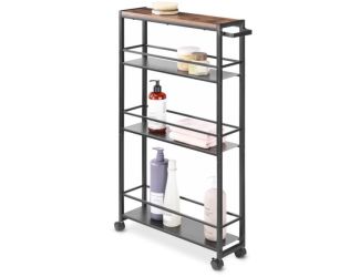 Modern Industrial 4-tier Slim Shelf Cart