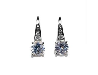 3.0 CTTW CZ Pave Lever Back Earrings