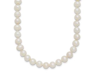 Sterling Silver 6-7mm White Freshwater Cultured Pearl Necklace 16"
